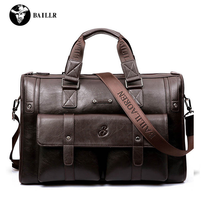 Premium Leather Briefcase - Laptop Bag for Business and Travel