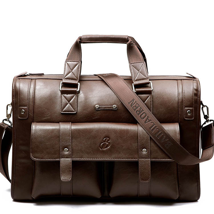 Premium Leather Briefcase - Laptop Bag for Business and Travel