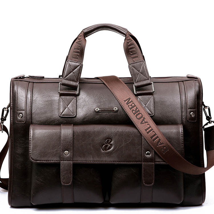 Premium Leather Briefcase - Laptop Bag for Business and Travel