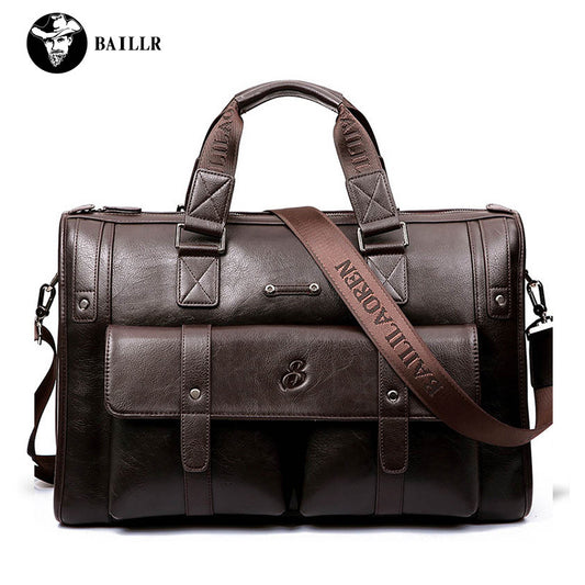 Premium Leather Briefcase - Laptop Bag for Business and Travel