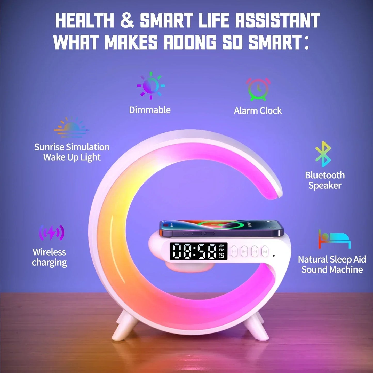 Multifunction Bluetooth Speaker TF RGB Wireless Charger
